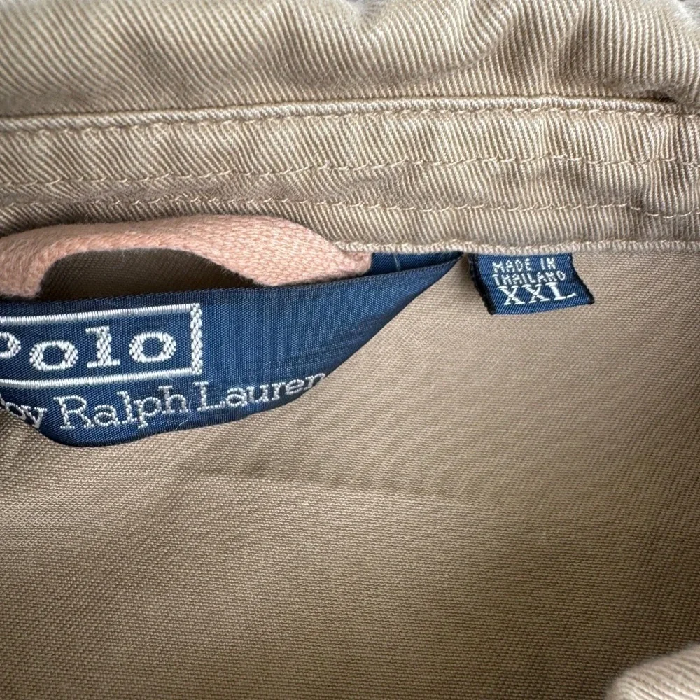 Polo Ralph Lauren Mens XXL Harrington Jacket Tan Beige Cotton Twill Full Zip - Picture 3 of 5